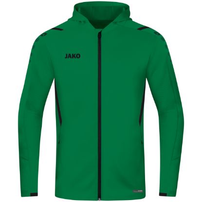 Afbeeldingen van Jas met kap Challenge sportgroen/zwart